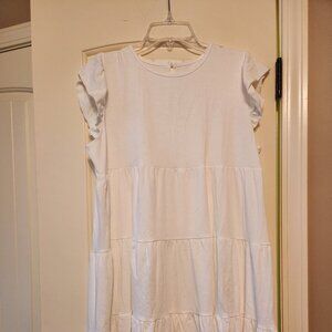 WHITE SUMMER SLIP COTTON DRESS